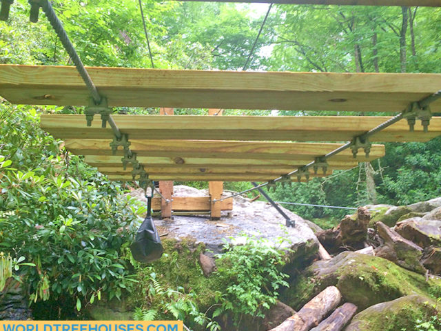 NC TREE HOUSE BUILDERS: Panthertown swimming hole access: Bridge navigates slick terrain…