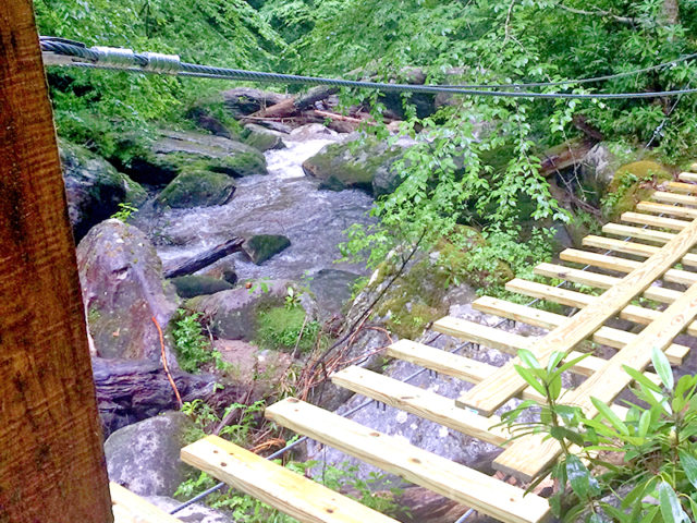 WESTERN NC TREEHOUSE BUILDER: Panthertown swimming hole access: Decking is going on!