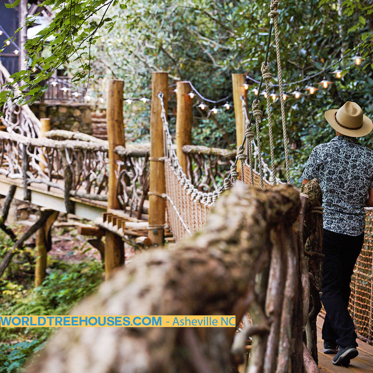 WNC tree house builders: Panthertown Treehouse: Our custom-created bridges are creative works of art and functionality.